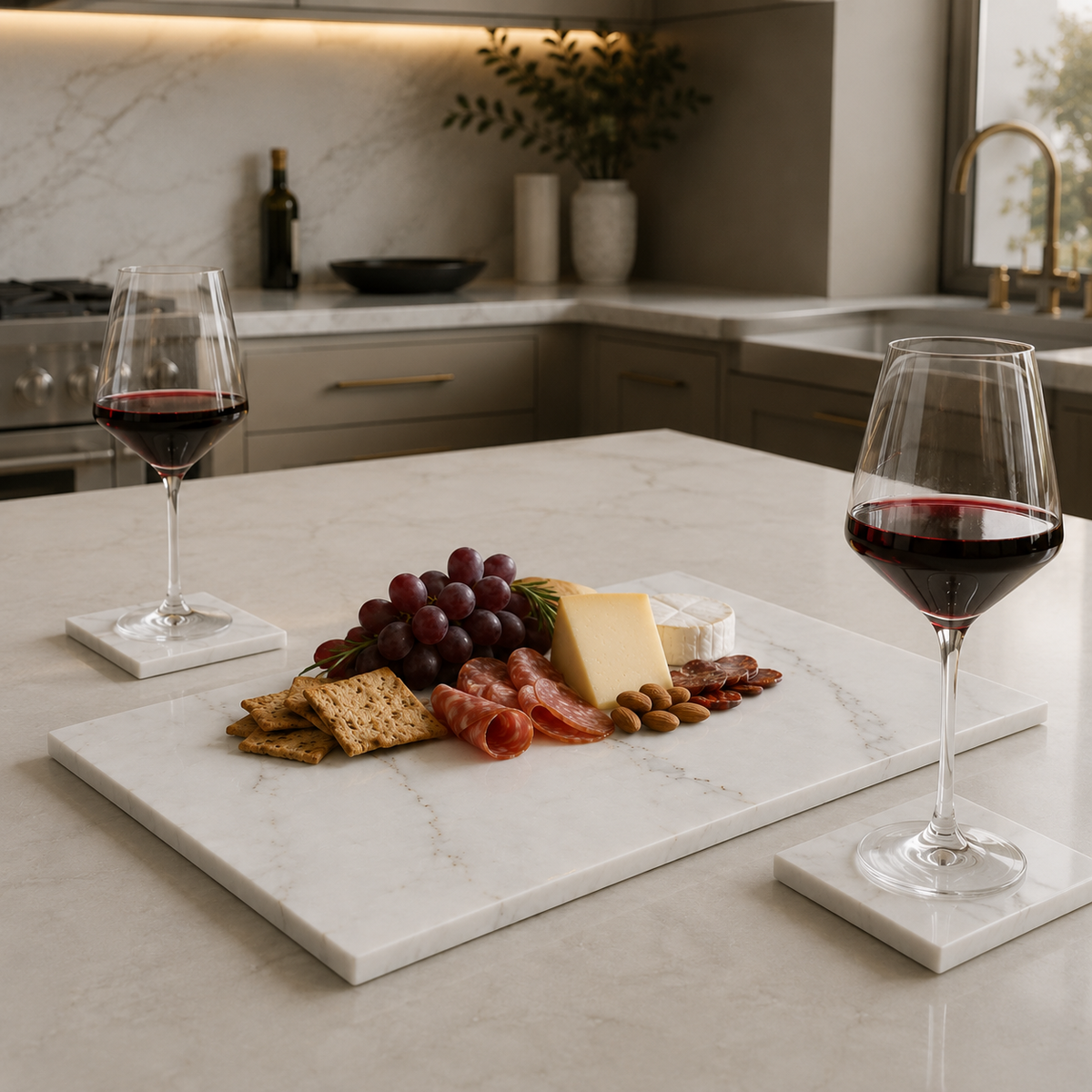 Silver City Charcuterie Board plus Coaster Set