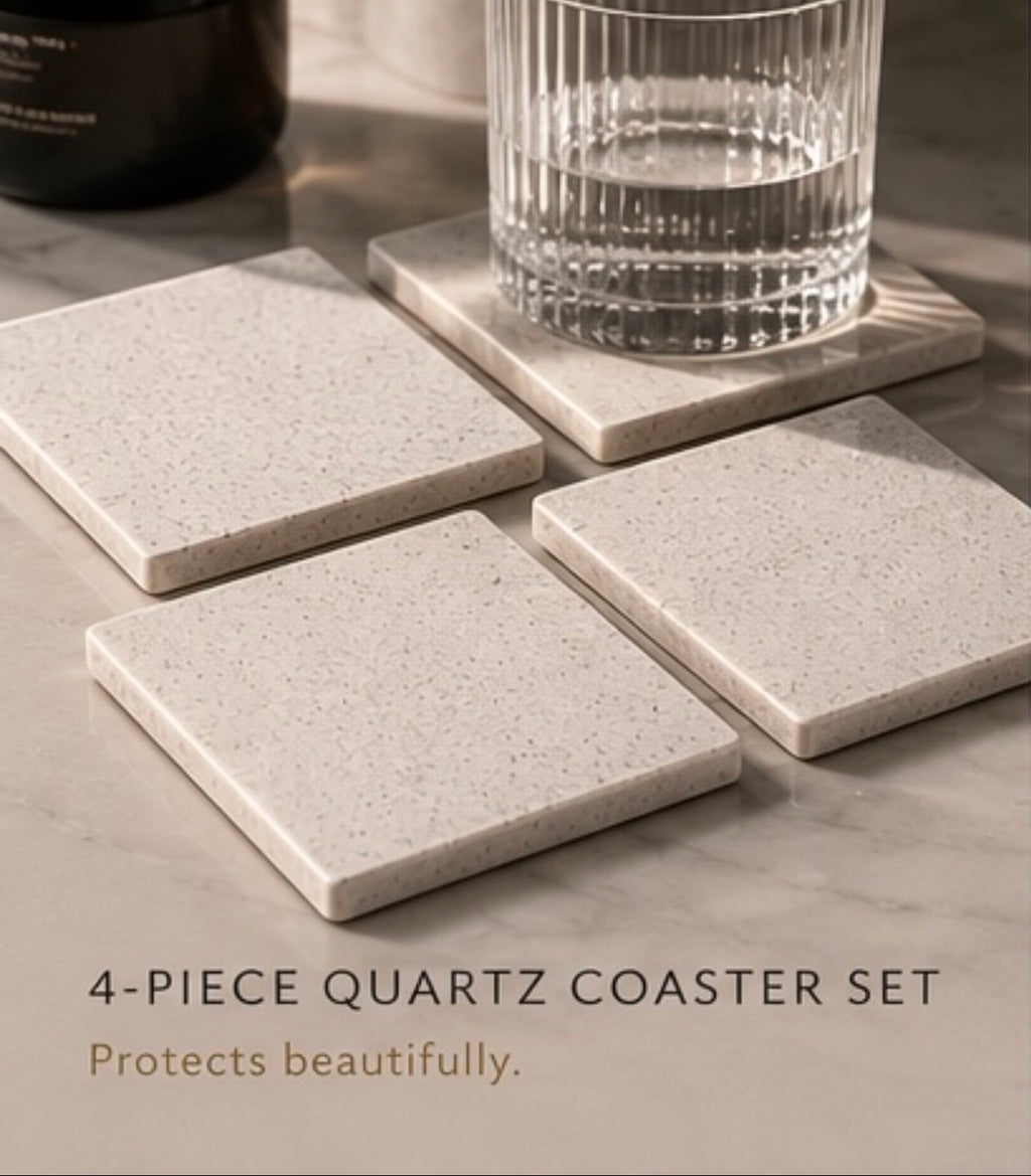Seashell - Natural Quartz Coaster Set